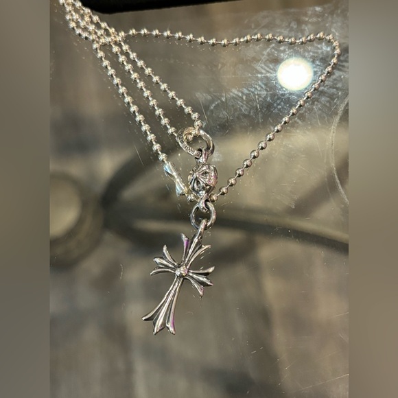 Authentic Chrome Hearts Baby Fat tiny Cross Ball Necklace - Picture 2 of 12